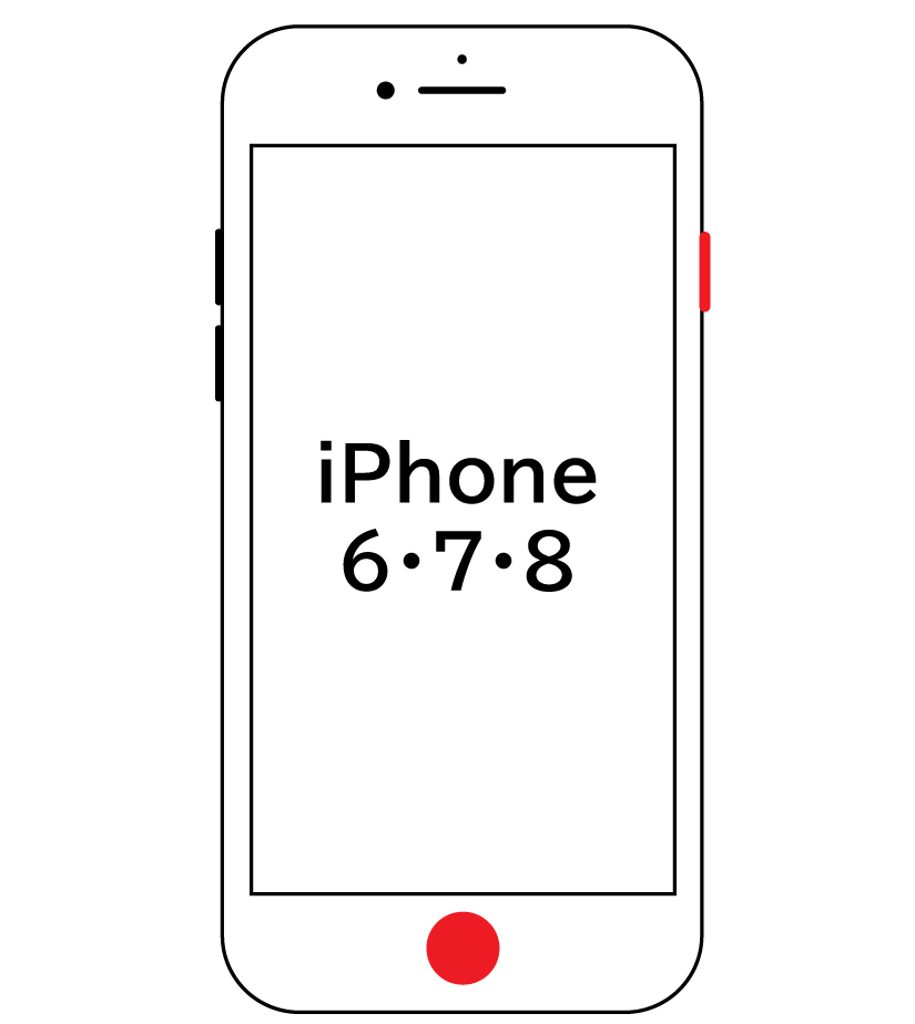 iPhone 6・7・8のスクリーンショットのボタン